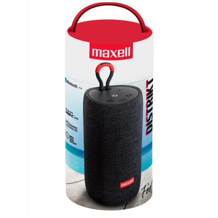 Parlante Portatil Maxell Distrikt Bluetooth 5.2 TWS RMS 10W Duracion Bateria 7h Lector MicroSD