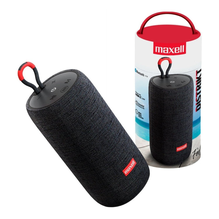 Parlante Portatil Maxell Distrikt Bluetooth 5.2 TWS RMS 10W Duracion Bateria 7h Lector MicroSD